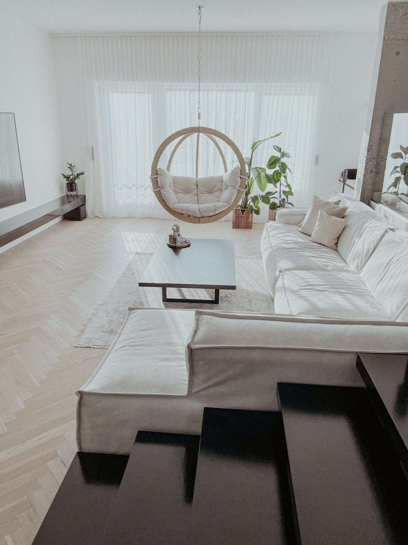Load image into Gallery viewer, Amazonas Globe Wood Hanging Chair featuring a sturdy wooden frame and cozy seating for outdoor or indoor relaxation.