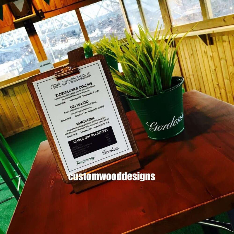 Load image into Gallery viewer, Hardwood menu holder A4 Custom Wood Designs default-title-hardwood-menu-holder-a4-53612332122455