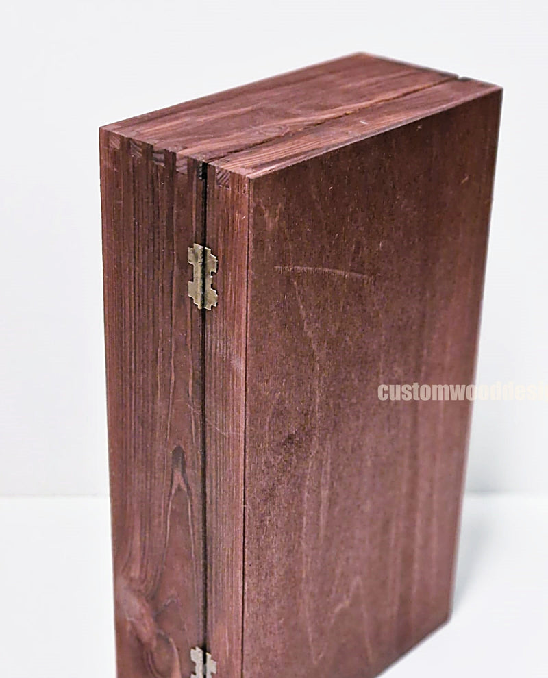 Load image into Gallery viewer, Hinged Lid 2 Bottle Box - Burgundy x25 Custom Wood Designs __label: Multibuy Bottle Box Bottle Boxes gift box Gift Boxes Single bottle box wooden Box default-title-hinged-lid-2-bottle-box-burgundy-x25-52627317555543