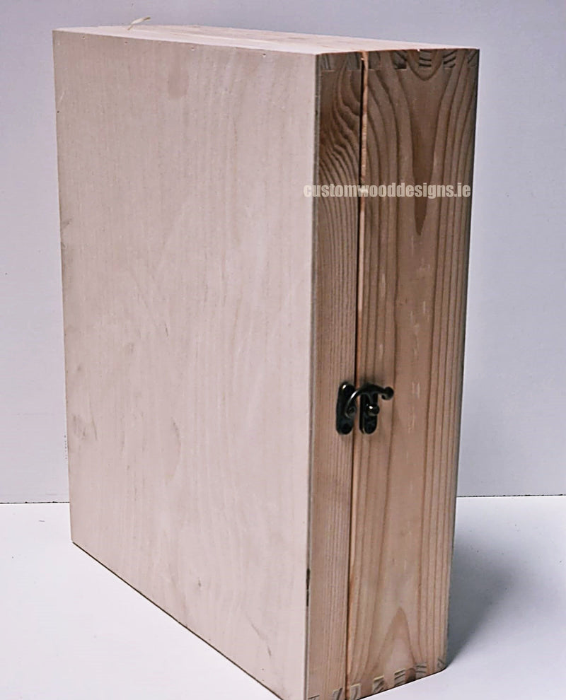 Load image into Gallery viewer, Hinged Lid 3 Bottle Box - Natural x25 Custom Wood Designs __label: Multibuy Bottle Box Bottle Boxes gift box Gift Boxes Single bottle box wooden Box default-title-hinged-lid-3-bottle-box-natural-x25-53613558137175