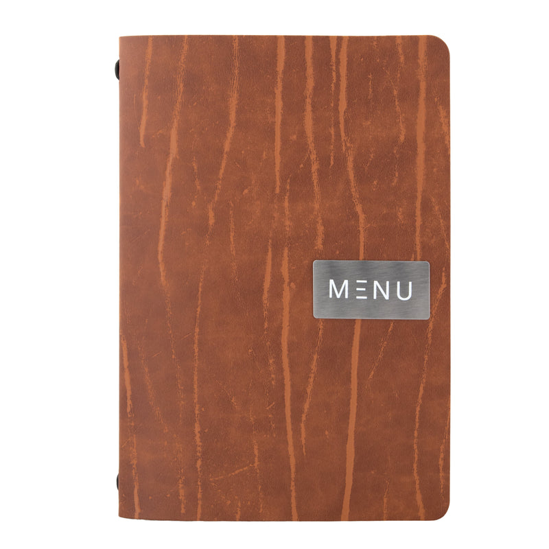 Load image into Gallery viewer, Leather A5 menu pack of 10 Custom Wood Designs __label: Multibuy default-title-leather-a5-menu-pack-of-10-53613227442519