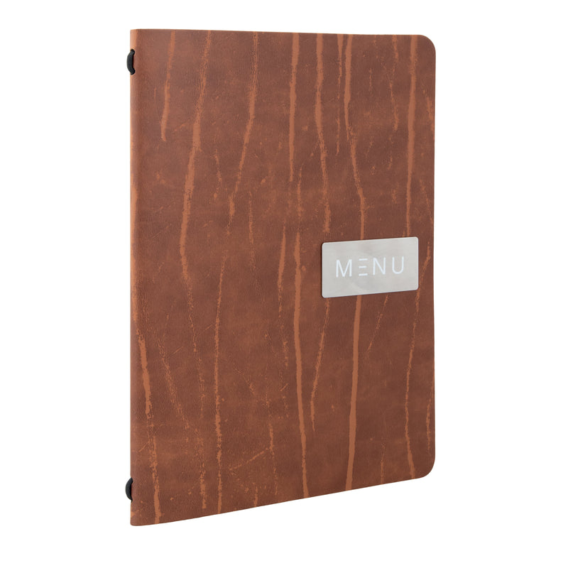 Load image into Gallery viewer, Leather A5 menu pack of 10 Custom Wood Designs __label: Multibuy default-title-leather-a5-menu-pack-of-10-53613230227799