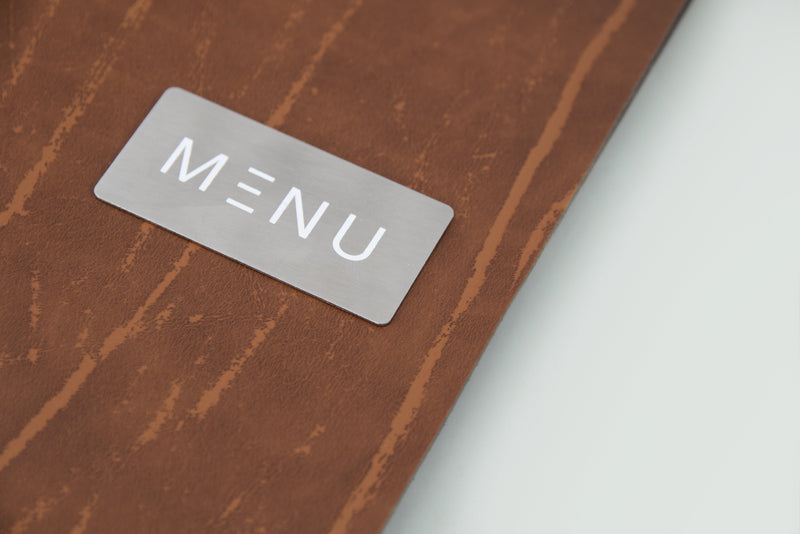 Load image into Gallery viewer, Leather menu A4 pack of 10 Custom Wood Designs __label: Multibuy default-title-leather-menu-a4-pack-of-10-52052540424535