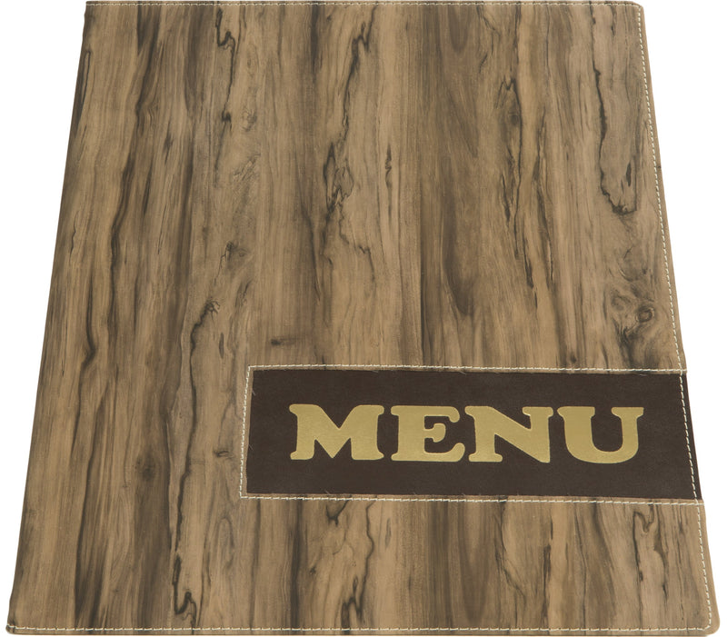 Load image into Gallery viewer, Leather style menu holder A4 pack of 10 Custom Wood Designs __label: Multibuy default-title-leather-style-menu-holder-a4-pack-of-10-53613298614615