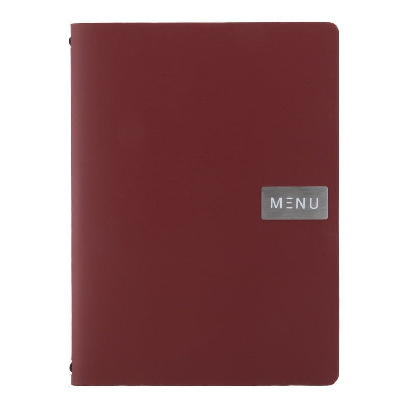 Load image into Gallery viewer, Red A4 leather menu pack of 10 Custom Wood Designs __label: Multibuy default-title-red-a4-leather-menu-pack-of-10-53613235437911