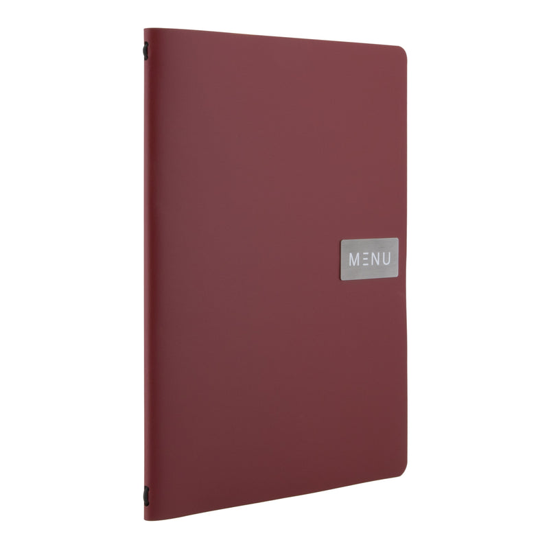 Load image into Gallery viewer, Red A4 leather menu pack of 10 Custom Wood Designs __label: Multibuy default-title-red-a4-leather-menu-pack-of-10-53613236355415