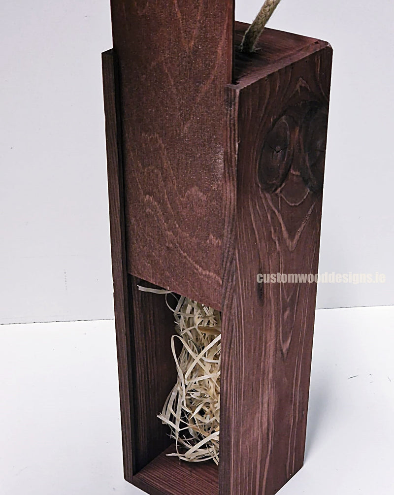 Load image into Gallery viewer, Sliding Lid Bottle Box - Single Burgundy x25 Custom Wood Designs __label: Multibuy gift box Gift Boxes wooden Box default-title-sliding-lid-bottle-box-single-burgundy-x25-53613487817047