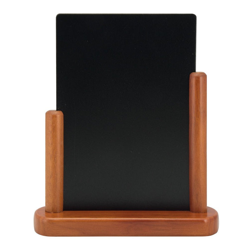 Load image into Gallery viewer, Small mahogany finish tabletop chalkboard from Custom Wood Designs with a natural wood frame and writable surface.