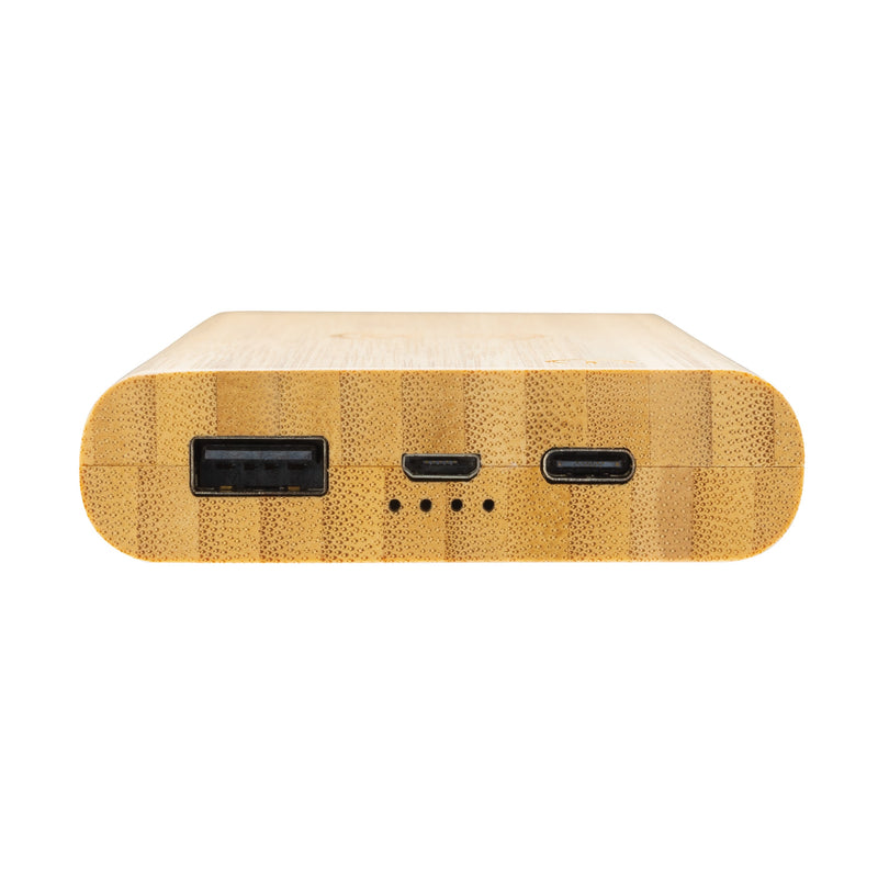 Load image into Gallery viewer, Wooden bamboo wireless 5W powerbank charger from Custom Wood Designs, pack of 25, suitable for charging smartphones.
