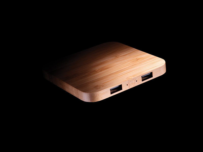 Load image into Gallery viewer, Wooden bamboo wireless charger 10W pack of 25 Custom Wood Designs __label: Multibuy default-title-wooden-bamboo-wireless-charger-10w-pack-of-25-53613206733143