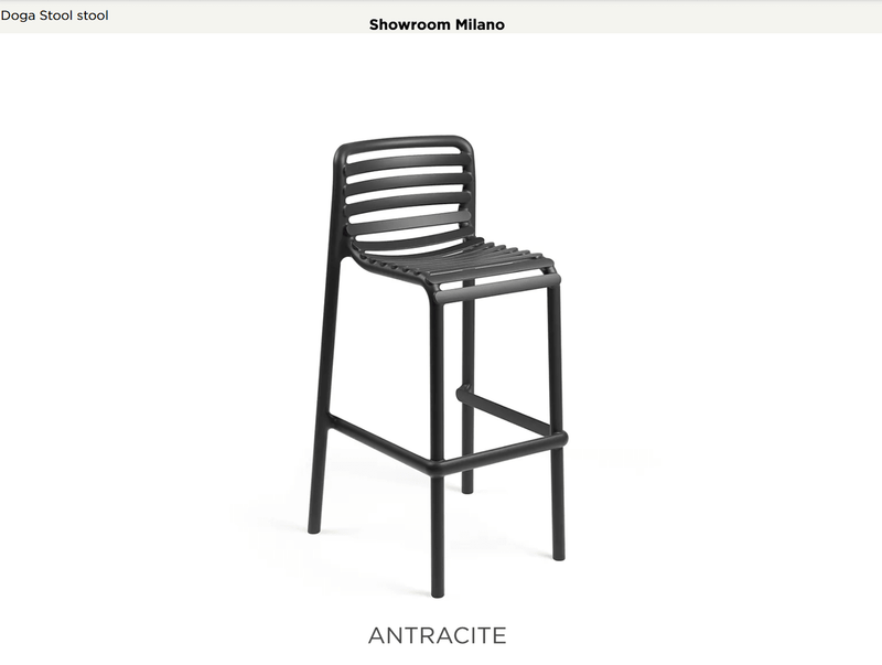 Load image into Gallery viewer, Doga High Stool 75cm - Custom Wood DesignsNardi Doga high outdoor stool in antracite, 75cm height, suitable for patio or restaurant seating in IrelandNardi Outdoor High Stool24575201478615Antracite