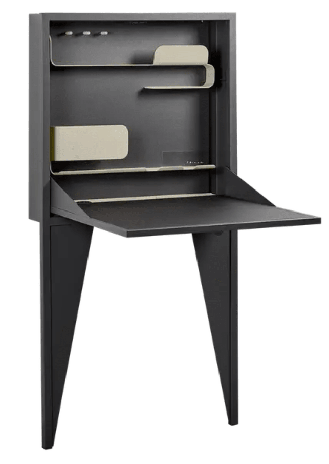 Load image into Gallery viewer, Wall-mounted Face à Face Fermob writing desk with sleek design and wood surface, ideal for compact home or office spaces.