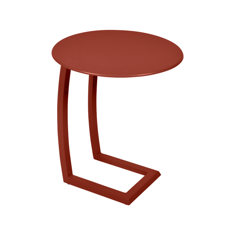 Load image into Gallery viewer, Fermob Alizé Offset Low Table Ø48 cm in Red Ochre – offset side table in aluminium