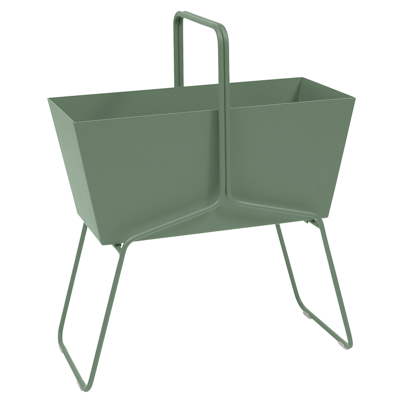 Load image into Gallery viewer, Fermob Basket High Planter in Cactus – raised garden planter in powder-coated steel