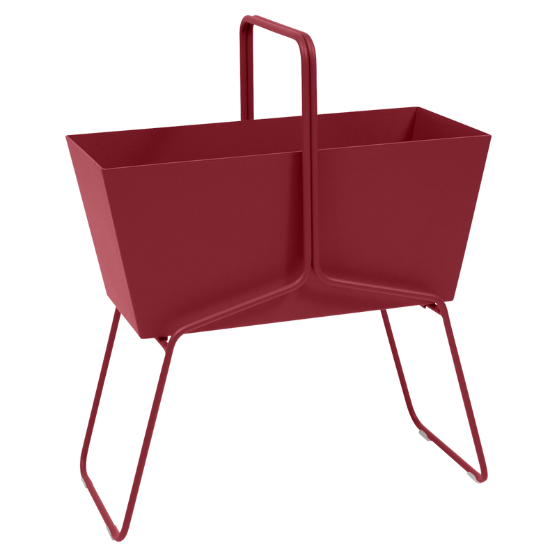 Load image into Gallery viewer, Fermob Basket High Planter in Chilli – raised garden planter in powder-coated steel