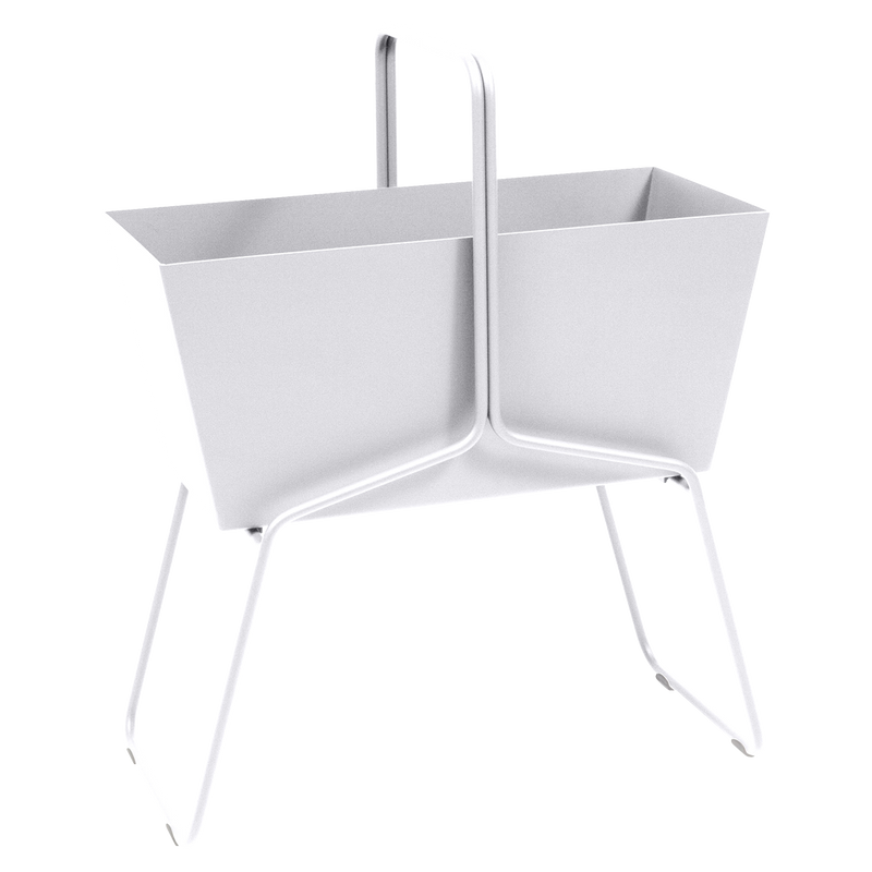 Load image into Gallery viewer, Fermob Basket High Planter in Cotton White – raised garden planter in powder-coated steel