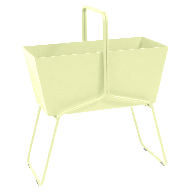 Load image into Gallery viewer, Fermob Basket High Planter in Frosted Lemon – raised garden planter in powder-coated steel