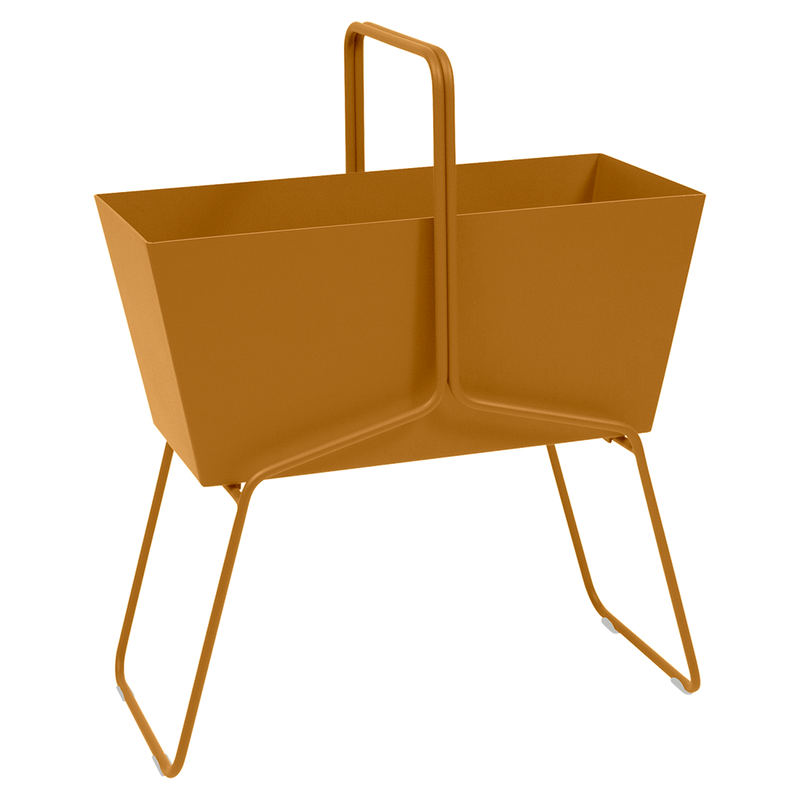 Load image into Gallery viewer, Fermob Basket High Planter in Gingerbread – raised garden planter in powder-coated steel