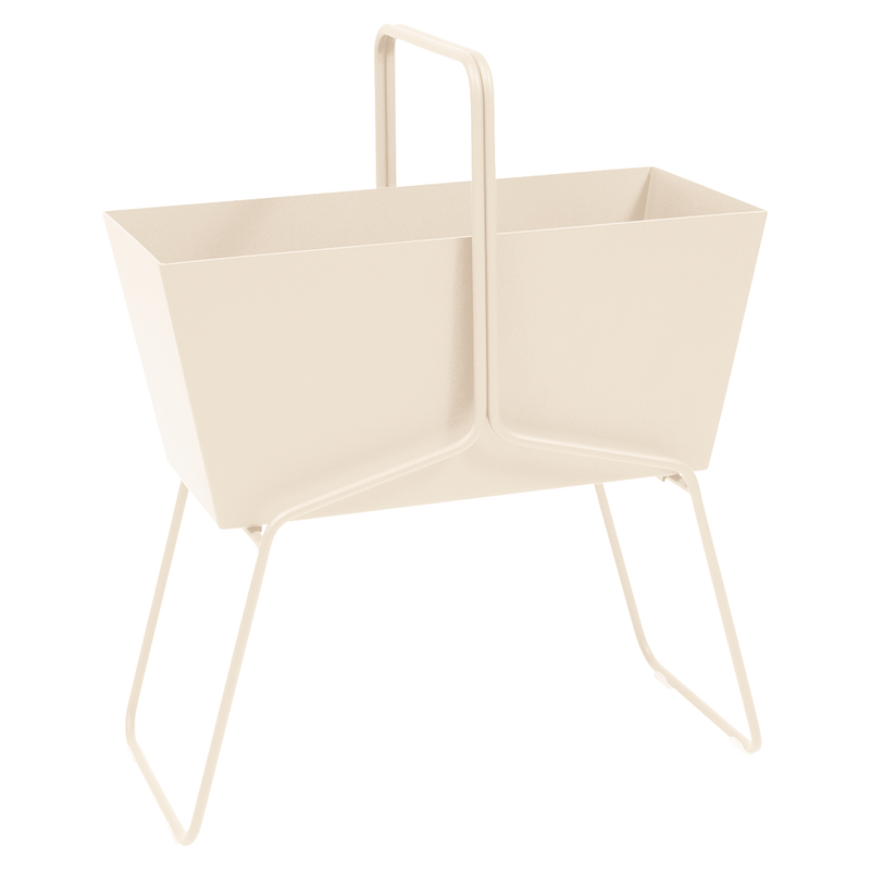 Load image into Gallery viewer, Fermob Basket High Planter in Latte Beige – raised garden planter in powder-coated steel