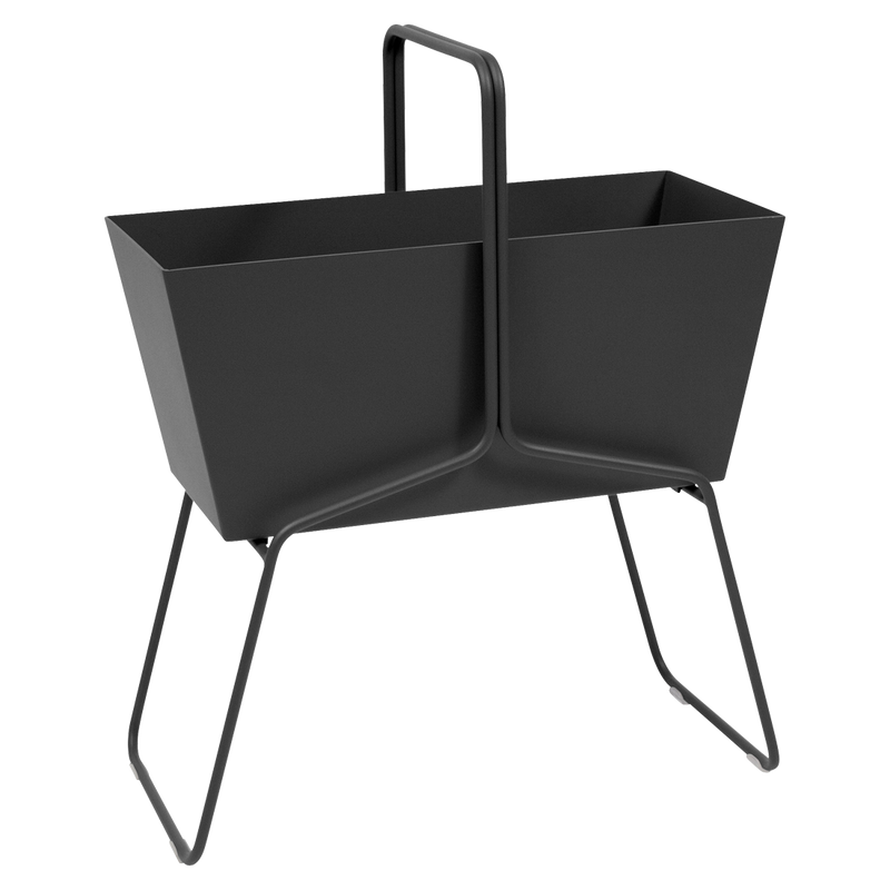 Load image into Gallery viewer, Fermob Basket High Planter in Liquorice – raised garden planter in powder-coated steel