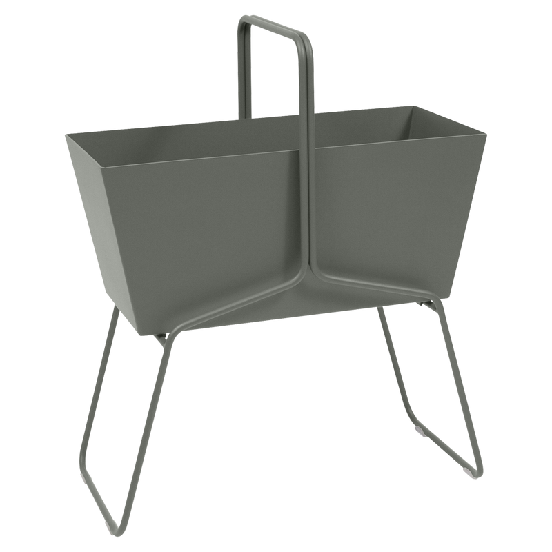 Load image into Gallery viewer, Fermob Basket High Planter in Rosemary – raised garden planter in powder-coated steel