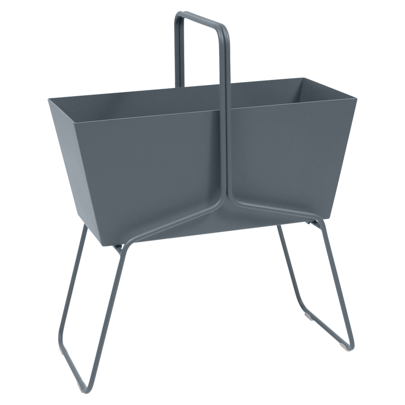 Load image into Gallery viewer, Fermob Basket High Planter in Storm Grey – raised garden planter in powder-coated steel