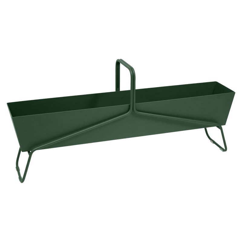 Load image into Gallery viewer, Fermob Basket Long Planter in Cedar Green – long garden planter in powder-coated steel