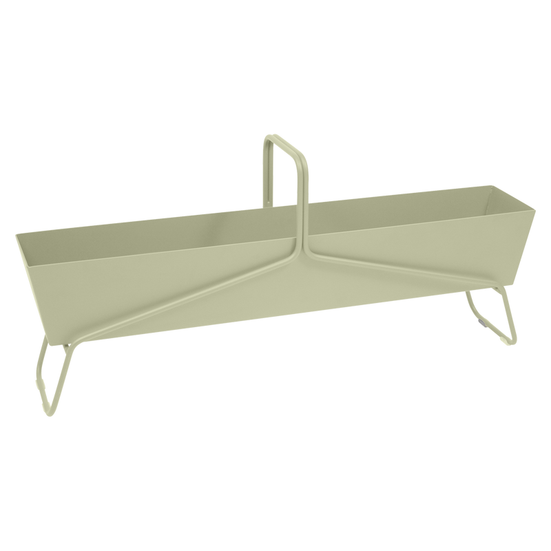 Load image into Gallery viewer, Fermob Basket Long Planter in Willow Green – long garden planter in powder-coated steel