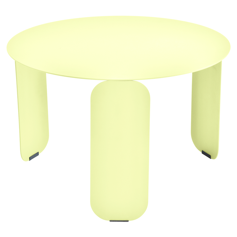 Load image into Gallery viewer, Fermob Bebop Low Table Ø60 cm in Frosted Lemon – round coffee table in powder-coated steel