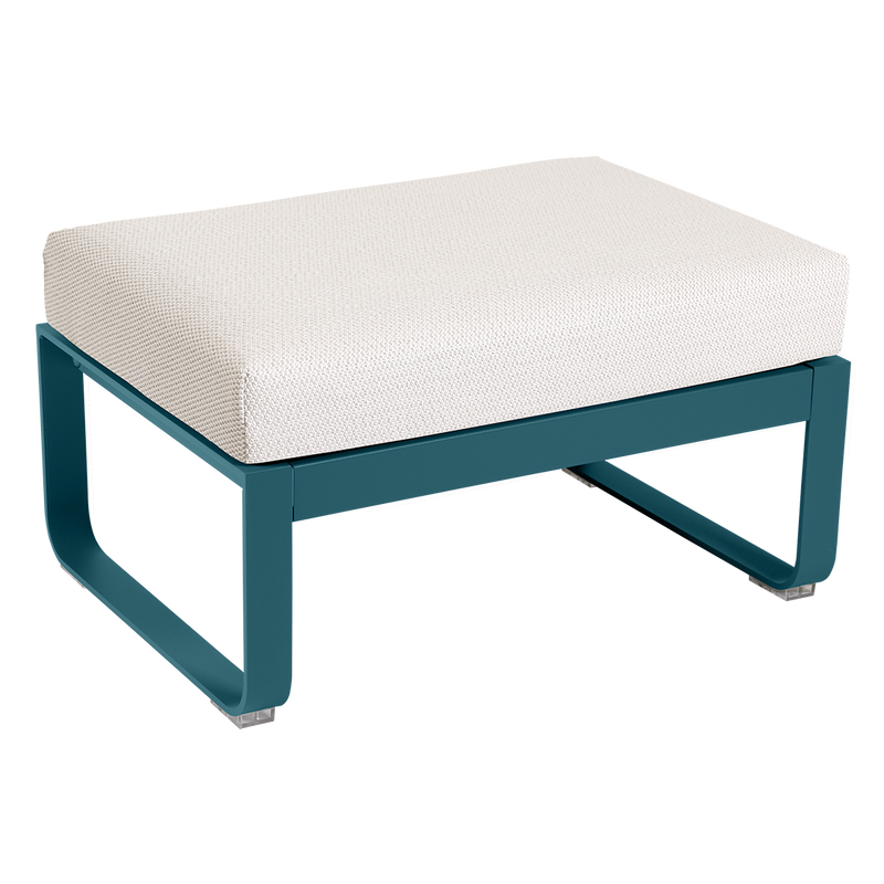 Load image into Gallery viewer, Fermob Bellevie 1-seater ottoman– Acapulco Blue frame with Pearl fabric cushions