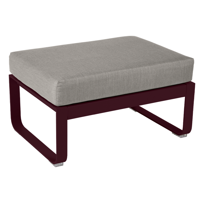 Load image into Gallery viewer, Fermob Bellevie 1-seater ottoman– Black Cherry frame with Grey Taupe fabric cushions