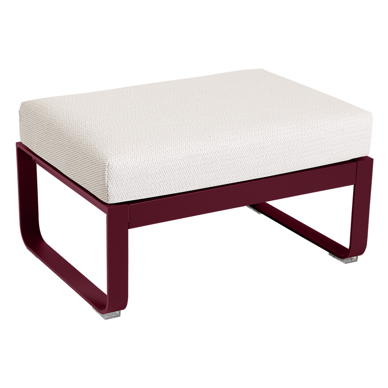 Load image into Gallery viewer, Fermob Bellevie 1-seater ottoman– Black Cherry frame with Pearl fabric cushions