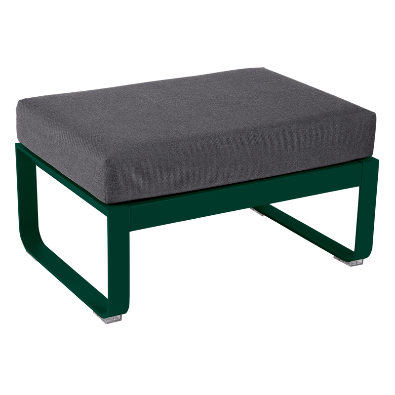 Load image into Gallery viewer, Fermob Bellevie 1-seater ottoman– Cedar Green frame with Graphite Grey fabric cushions