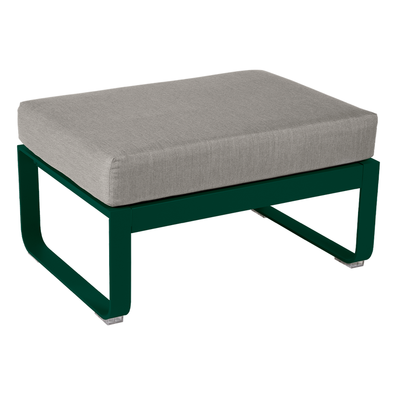 Load image into Gallery viewer, Fermob Bellevie 1-seater ottoman– Cedar Green frame with Grey Taupe fabric cushions