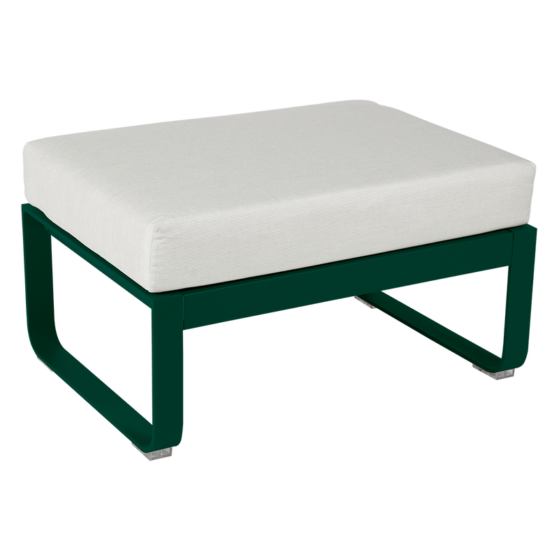 Load image into Gallery viewer, Fermob Bellevie 1-seater ottoman– Cedar Green frame with Off-White fabric cushions