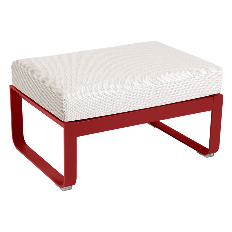 Load image into Gallery viewer, Fermob Bellevie 1-seater ottoman– Chilli frame with Pearl fabric cushions