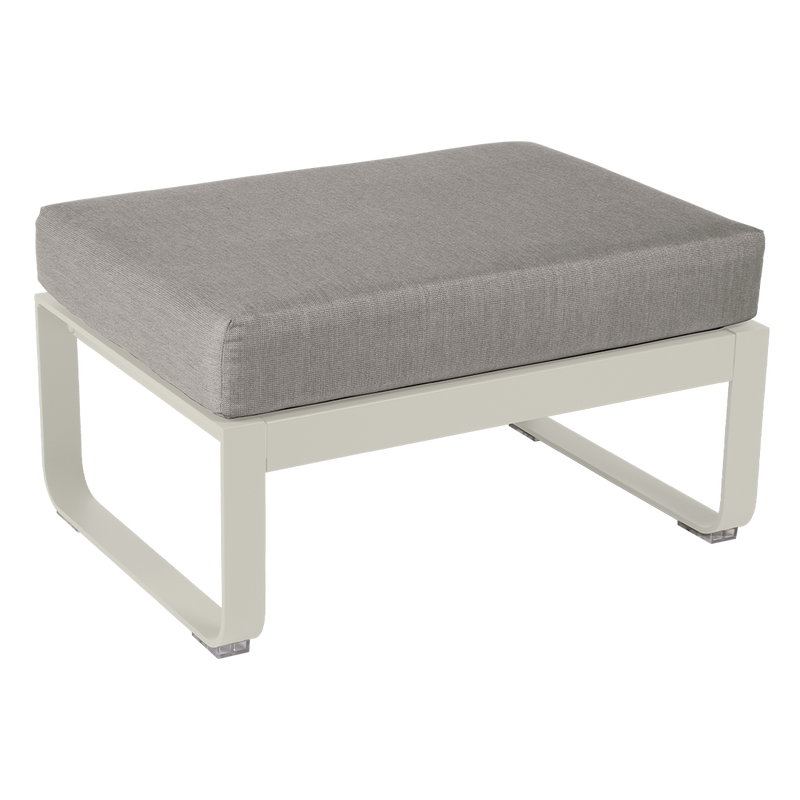 Load image into Gallery viewer, Fermob Bellevie 1-seater ottoman– Clay Grey frame with Grey Taupe fabric cushions