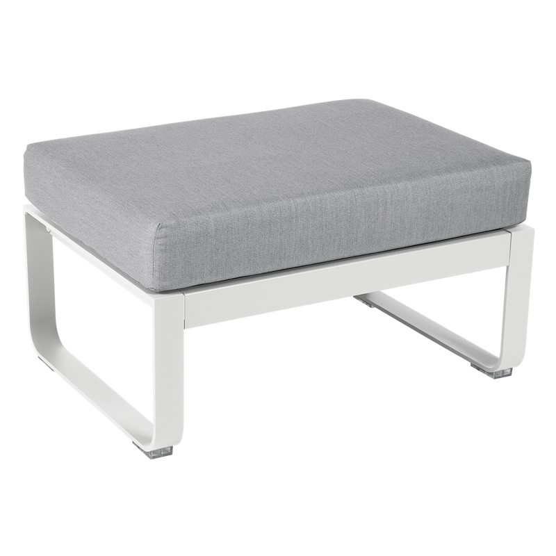 Load image into Gallery viewer, Fermob Bellevie 1-seater ottoman– Cotton White frame with Flannel Grey fabric cushions