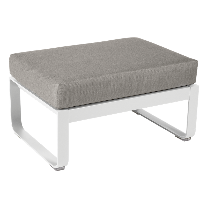 Load image into Gallery viewer, Fermob Bellevie 1-seater ottoman– Cotton White frame with Grey Taupe fabric cushions
