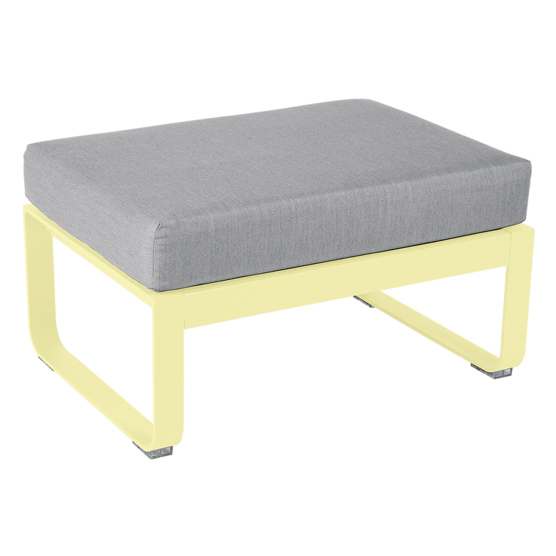 Load image into Gallery viewer, Fermob Bellevie 1-seater ottoman– Frosted Lemon frame with Flannel Grey fabric cushions