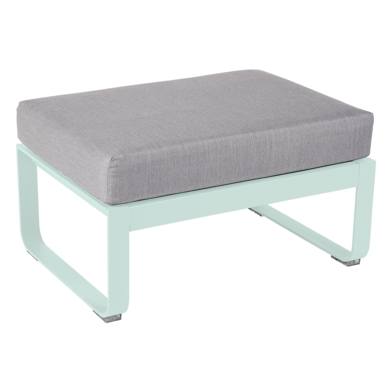 Load image into Gallery viewer, Fermob Bellevie 1-seater ottoman– Ice Mint frame with Flannel Grey fabric cushions