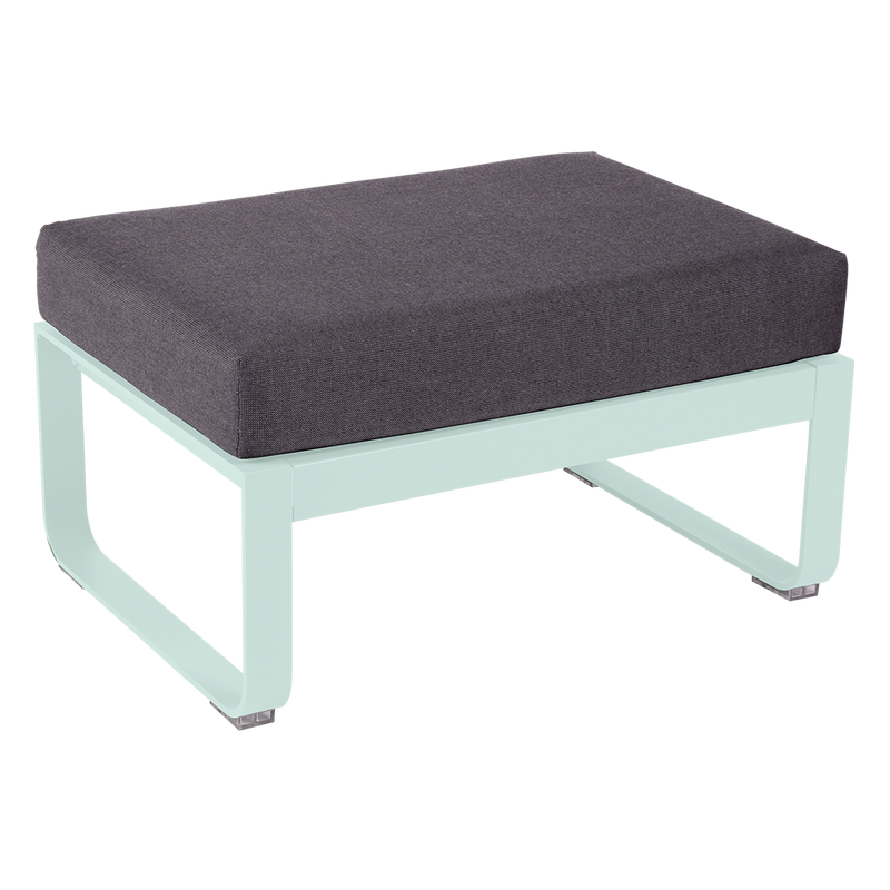 Load image into Gallery viewer, Fermob Bellevie 1-seater ottoman– Ice Mint frame with Graphite Grey fabric cushions