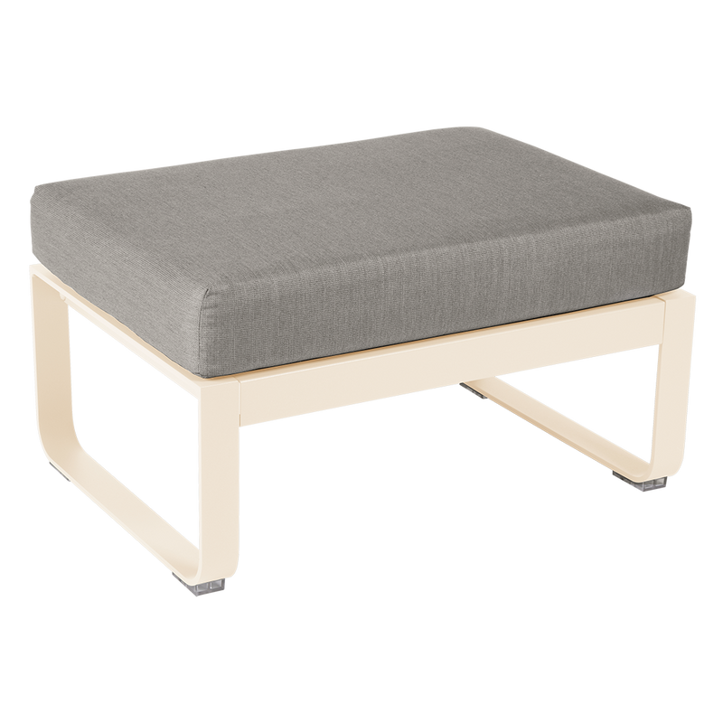Load image into Gallery viewer, Fermob Bellevie 1-seater ottoman– Latte Beige frame with Grey Taupe fabric cushions