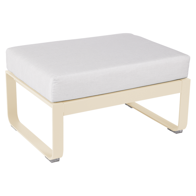 Load image into Gallery viewer, Fermob Bellevie 1-seater ottoman– Latte Beige frame with Off-White fabric cushions