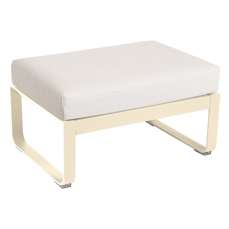 Load image into Gallery viewer, Fermob Bellevie 1-seater ottoman– Latte Beige frame with Pearl fabric cushions