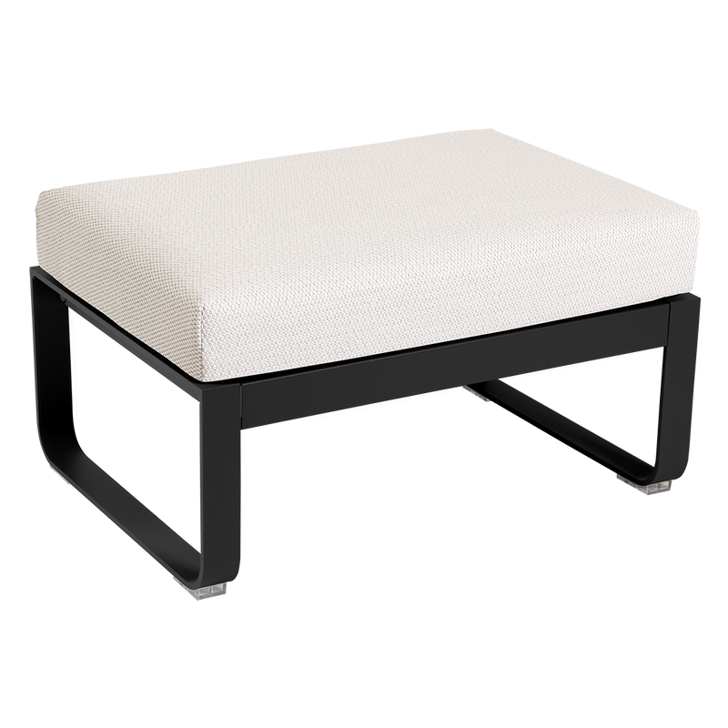 Load image into Gallery viewer, Fermob Bellevie 1-seater ottoman– Liquorice frame with Pearl fabric cushions