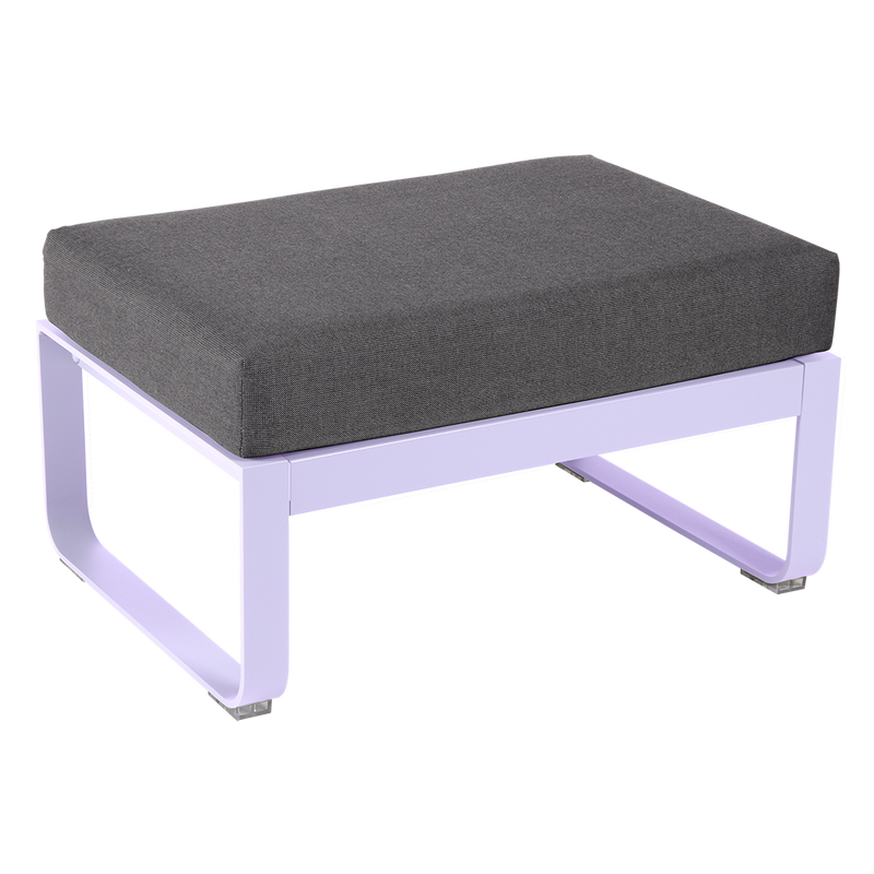 Load image into Gallery viewer, Fermob Bellevie 1-seater ottoman– Marshmallow frame with Graphite Grey fabric cushions