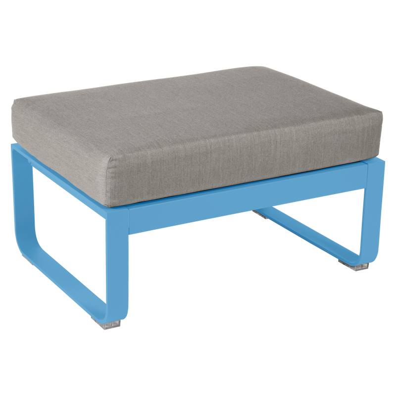 Load image into Gallery viewer, Fermob Bellevie 1-seater ottoman– Maya Blue frame with Grey Taupe fabric cushions