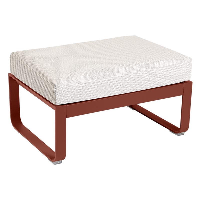Load image into Gallery viewer, Fermob Bellevie 1-seater ottoman– Red Ochre frame with Pearl fabric cushions