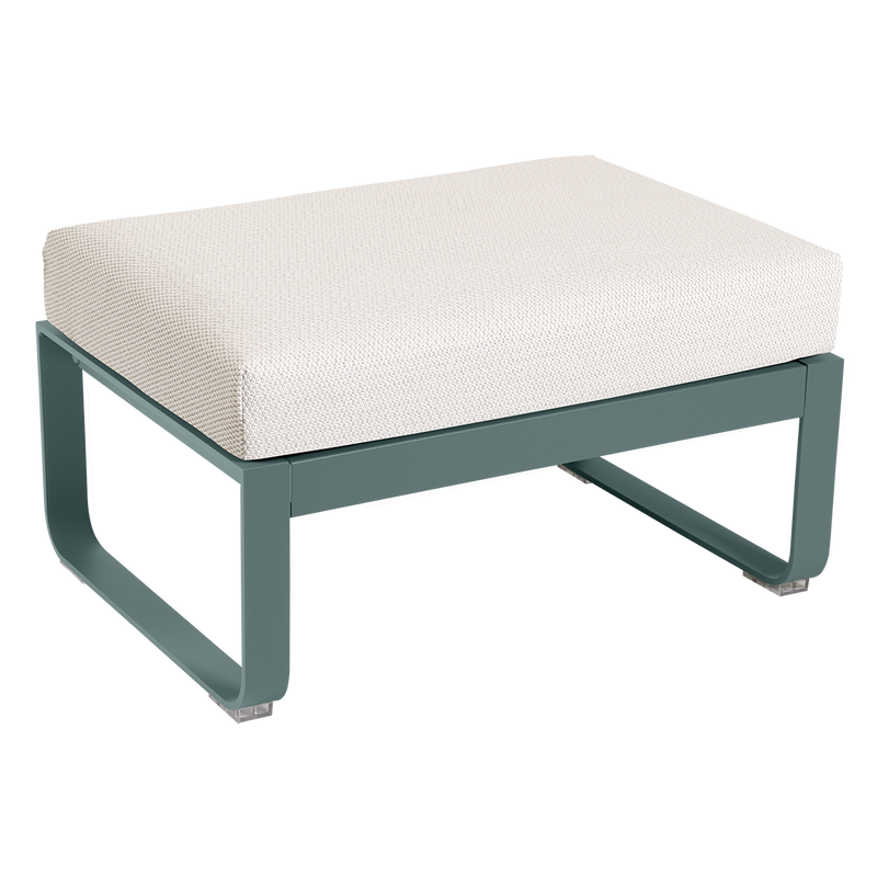 Load image into Gallery viewer, Fermob Bellevie 1-seater ottoman– Storm Grey frame with Pearl fabric cushions